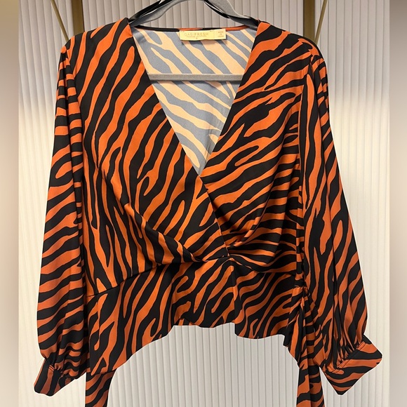 FTF x GABI FRESH Audrina Zebra Print Wrap Top sz 2X - Picture 5 of 12